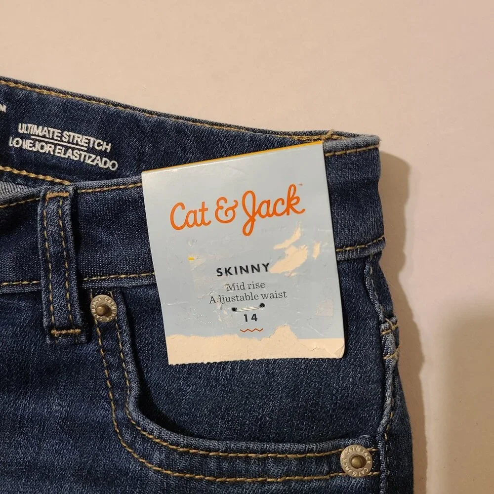 CAT & JACK SKINNY MIDRISE JEAN W/ ADJUSTIBLE WAIST - GIRLS 14